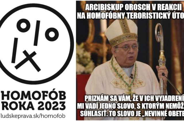 Homofóbom roka sa stal arcibiskup Orosch a nové ocenenie Dúhový jednorožec išlo do Detvy
