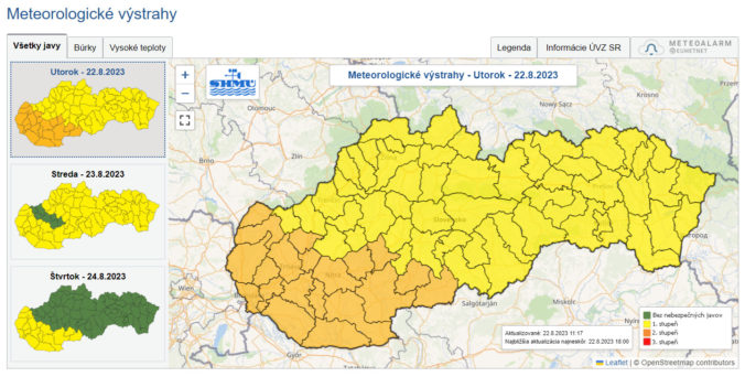 Počasie,, výstrahy
