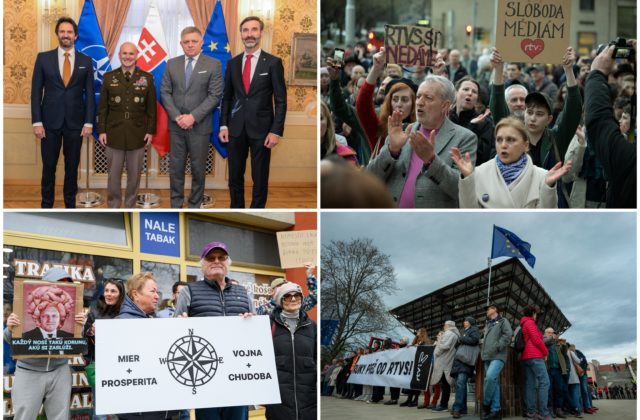 Top foto dňa (27. marec 2024): Návšteva generála Cavoliho, rokovanie vlády v Galante aj protest Čo? Ruky preč od RTVS!