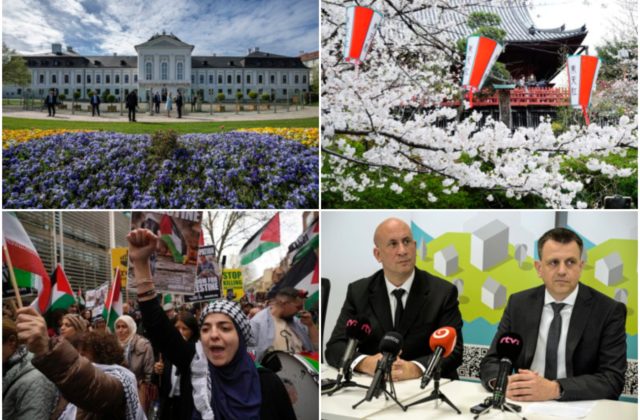 Top foto dňa (5. apríl 2024): Otvorenie Grasalkovičovej záhrady, rozkvitnuté japonské čerešne či propalestínske demonštrácie