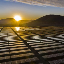 Solar Energy, a clean technology to reduce CO2 emissions and the best place for Solar Energy is the Atacama Desert at north Chile. Silicon cells Poly modules located in hundred of rows in the desert