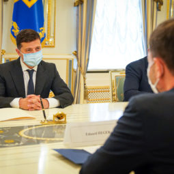 a predseda vlády SR Eduard Heger počas rokovania v rámci pracovnej návštevy predsedu vlády SR na Ukrajine. Bratislava, 28. máj 2021.