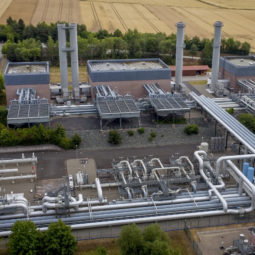 FILE - The gas storage plant Reckrod is pictured near Eiterfeld, central Germany, on July 14, 2022, after the Nord Stream 1 pipeline was shut down due to maintenance. The euro has fallen below parity with the dollar, diving to its lowest level in 20 years and ending a one-to-one exchange rate with the U.S. currency. The euro is falling as fears of a recession grow due to Russia restricting natural gas supplies