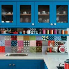 Blue kitchen with patchwork backsplash.jpg