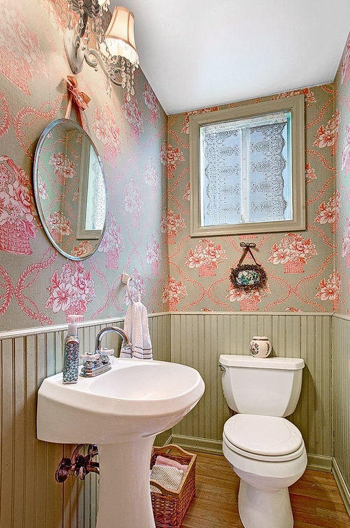 Cottage powder room with wainscoting pedestal sink and wallpaper i_g isxfqyzwcqm7c61000000000 ueerb 1.jpg