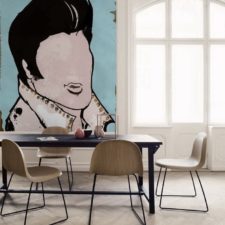 Dining room with elvis wall mural.jpg