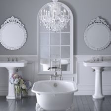 Glamorous bathroom with a glass crystal chandelier 1.jpg