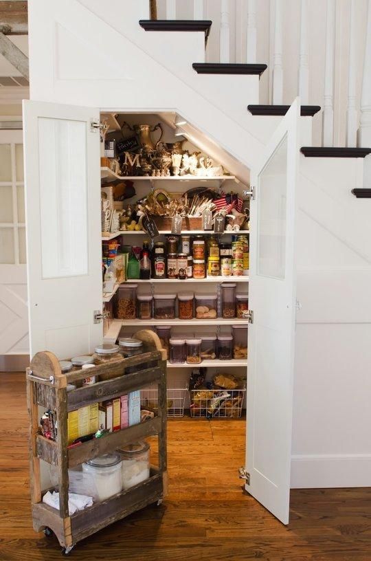 Organized kitchens under stairs storage.jpg