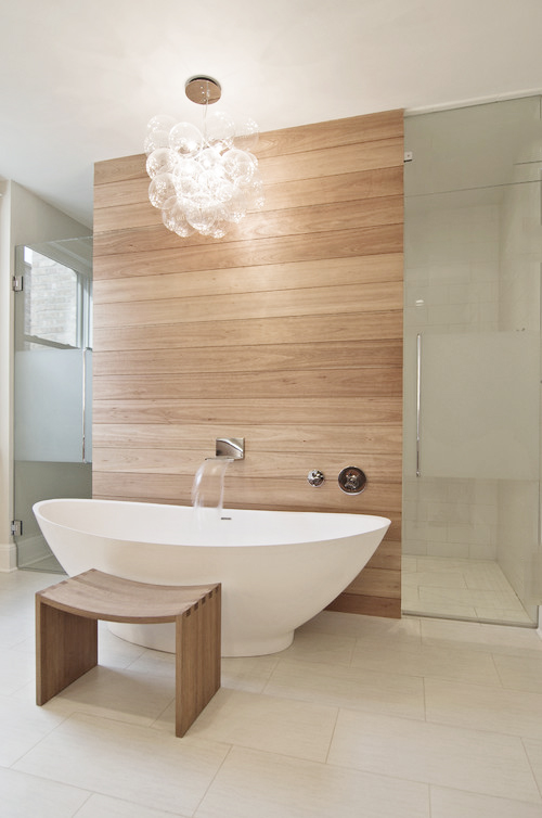 White tub wood wall bathroom lamp.jpg