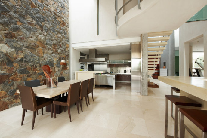 Photodune 213921 modern interior with dining room and stone wall l_1.jpg