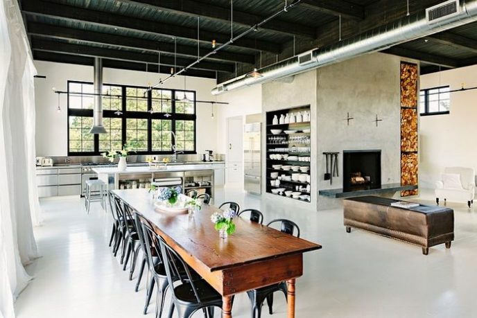 Post_industrial dining room ideas long dining tables with barn wooden fireplaces for living rooms dining rooms with kitchen island and seat shelves for kitchen stools black dining chair for dining rooms.jpg