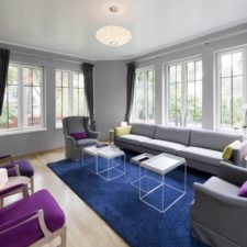 Post_livingroom furniture living room interior color decorating ideas with grey sofa and blue carpet also two purple chairs and simple white coffee table plus charming wooden floor and white windows wi.jpg