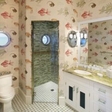 Post_traditional 3 4 bathroom with penny tile wallpaper and walk in shower i_g is 17rgf9mb92btp ozqzh.jpg