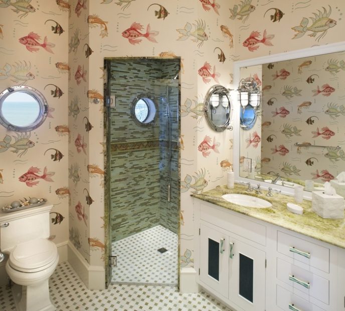 Post_traditional 3 4 bathroom with penny tile wallpaper and walk in shower i_g is 17rgf9mb92btp ozqzh.jpg