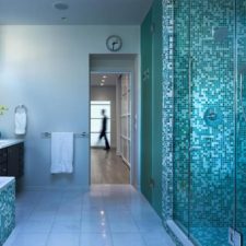 Post_dazzling modern design mosaic bathroom tiles blue color mosaic bathroom wall shower with glass door rectangle shape soaking bathtub dark brown color wooden bathroom vanity white marble top mosaic bat 1.jpg