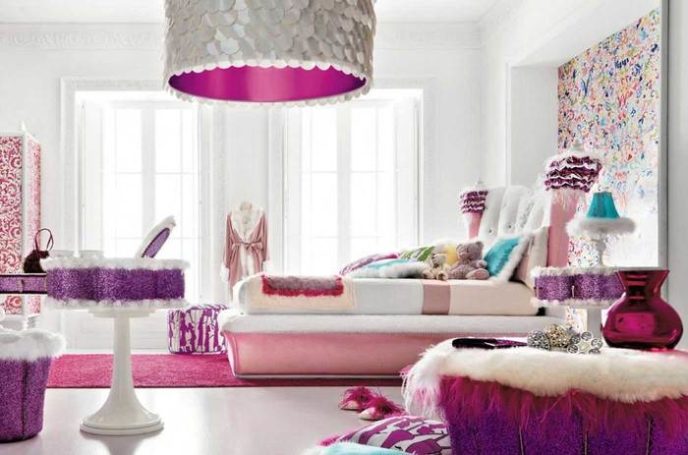 Post_glamorous white interior paint ideas for bedroom teenage girl with bed designs in white color interior paint ideas also abstract wallpaper design plus stylish pink thick carpet interior design.jpg