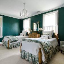 Post_baroque dust ruffles vogue atlanta traditional bedroom innovative designs with beige rug crown molding dark green walls green and beige color scheme guest bedroom.jpg