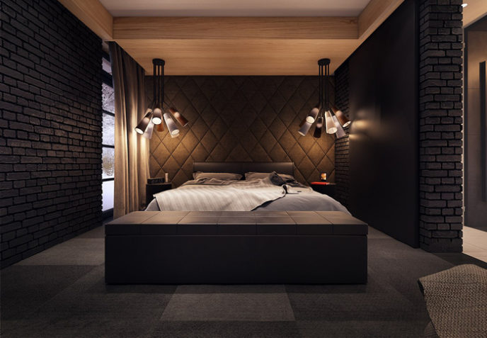 Post_brick bedroom walls decor contemporary pendant lamp bedroom with carpets sofa wall design 1.jpg