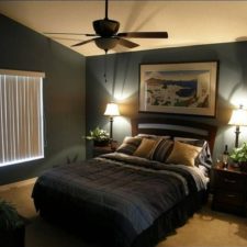 Post_classy dark brown wooden king size canopy bed with black comforter dark colored bedroom ideas dark green walls in bedroom.jpg