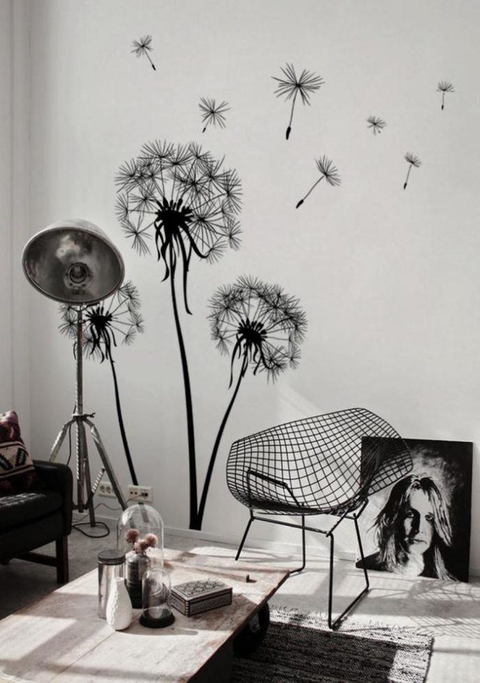 Post_beautiful black and white living room design ideas with flower dendelion wall sticker.jpg