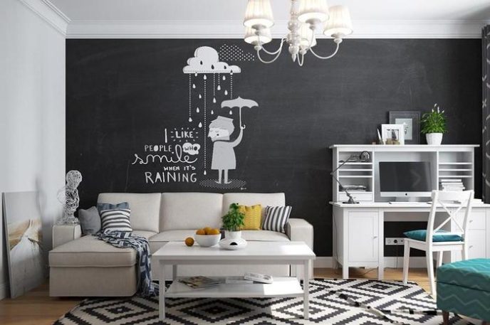 Post_an exciting living room with chalkboard idea and white sofa with simple office cabinet and patterned rug.jpg