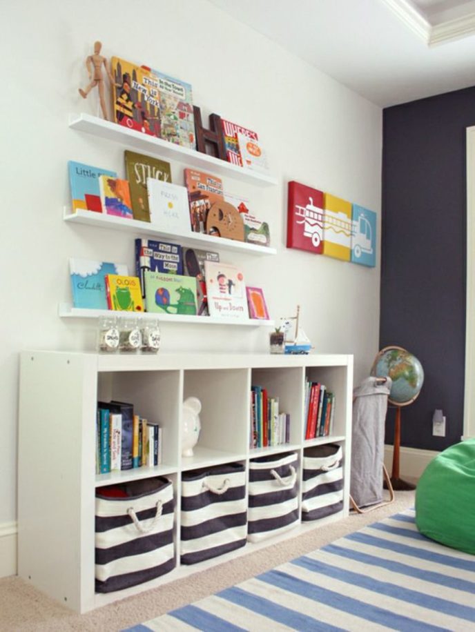 Post_baby nursery with wall shelves over cubes and bins.jpg