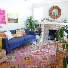 Post_cool kilim rug in living room contemporary with bright colored rugs next to kilim rug alongside colorful rug andnavy couch .jpg