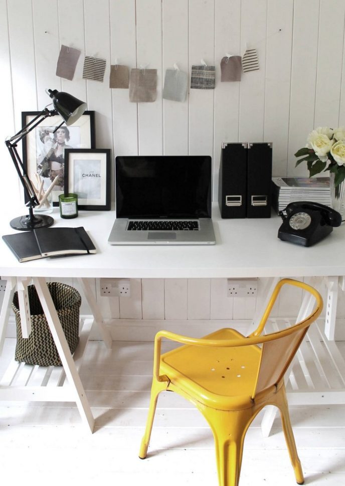 Post_minimalist home office space white black color scheme with yellow chair.jpg