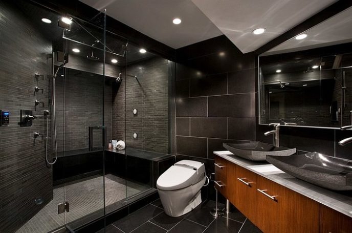 Post_shower tiles bring cool textural contrast to the gorgeous bathroom.jpg