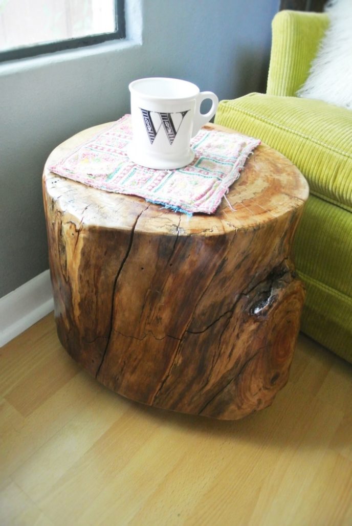 Post_furniture outstanding home furniture designs using cylinder brown tree stump end tables and rectangle blue motif table clothes also with light green polyester club chairs creative home furniture desi.jpg