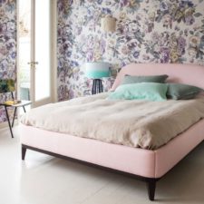 Post_modern bedroom with powdery pastel bed and large scale floral wallpaper paul raeside 920x920.jpg