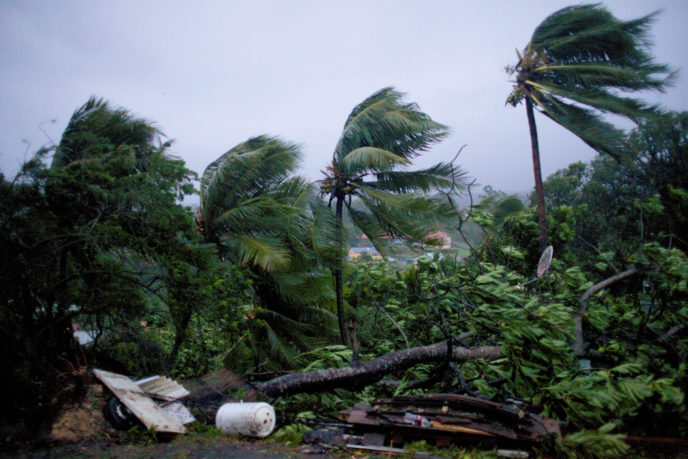 TOPSHOT FRANCE OVERSEAS WEATHER HURRICANE CARIBBEAN