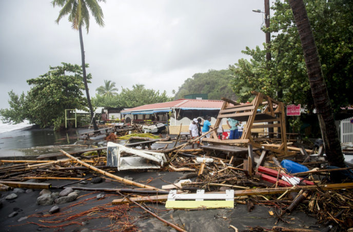 TOPSHOT FRANCE OVERSEAS CARIBBEAN WEATHER HURRICANE