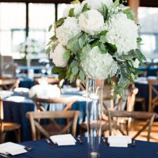 Green white centerpiece with peonies hydrangea and eucalyptus.jpg