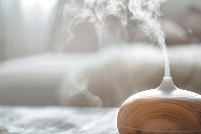 Humidifier on the table in the living room.