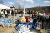 Aktuálna situácia na hraničnom priechode Vyšné Nemecké - Užhorod, kde prechádzajú vojnoví utečenci z Ukrajiny na Slovensko. Ukrajina, Užhorod, 28. február 2022.